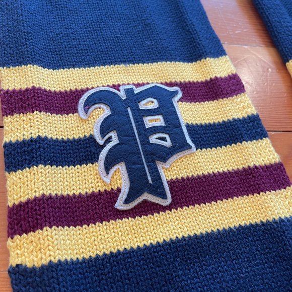 Very Rare Knit Ralph Lauren Polo Scarf - Big P Logo Patch - Picture 3 of 5
